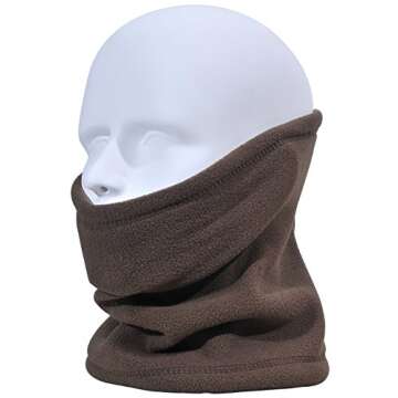 Leamekor Fleece Neck Warmer Gaiter Ski Mask Winter Scarf for Women & Men Face Cover