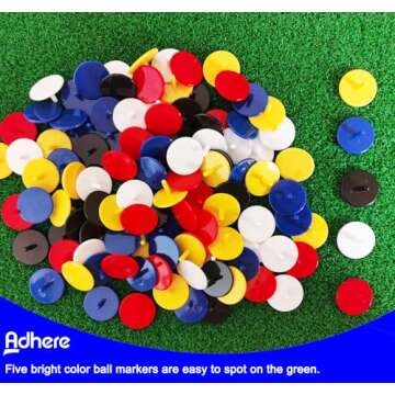 High-Quality Adhere Golf Ball Markers in Assorted Colors
