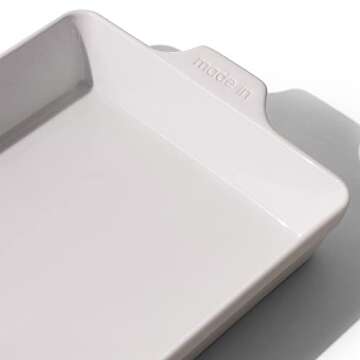 Made In Cookware - Rectangular Baking Dish - White - Hand Crafted Porcelain - Professional Bakeware ...
