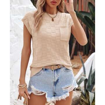 Imily Bela Women's Cap Sleeve Sweater - Chic Knit Top