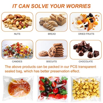 800 PCS Clear Re-sealable Cellophane Bags for Bakery Snacks Gifts