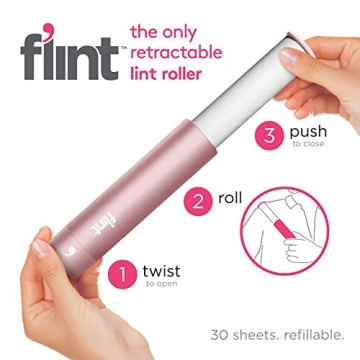 Compact Rose Gold Lint Roller for Pet Owners