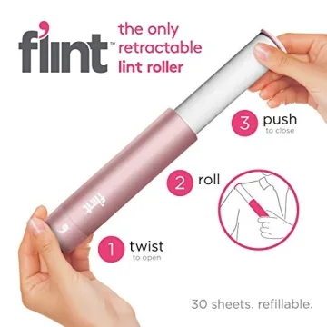Compact Rose Gold Lint Roller for Pet Owners