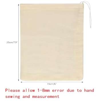 Tayfremn 100Pcs Cotton Drawstring Bags, Reusable Muslin Bag Natural Cotton Bags with Drawstring Prod...