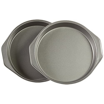 Amazon Basics Nonstick Round Baking Cake Pan, 9 Inch, Set of 2, Gray, 10.7x9.7x1.5cm