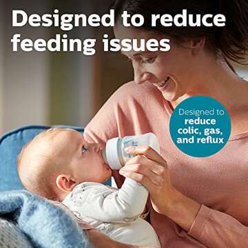 Philips AVENT Anti-Colic Baby Bottle with AirFree Vent Newborn Gift Set with Snuggle, Clear, SCD306/...