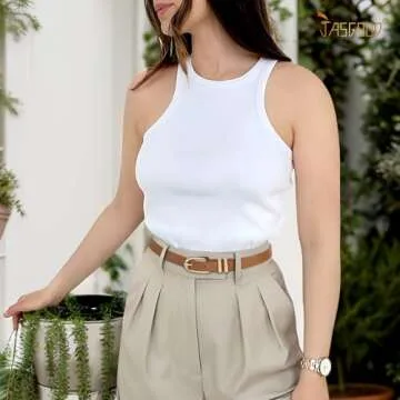 JASGOOD Women Skinny Leather Belts 2 Pack - Stylish & Versatile