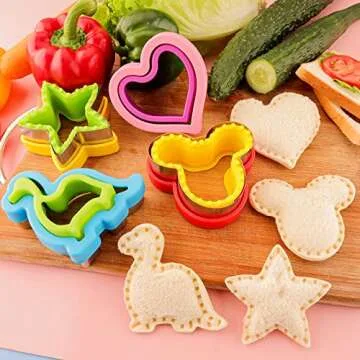 Sandwich Cutter and Sealer for Kids Large Bread Sandwich Decruster Pancake Maker 10PCS Fruits Cookie...