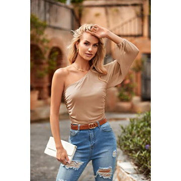 Stylish One Shoulder Blouse - MASCOMODA Women's Top