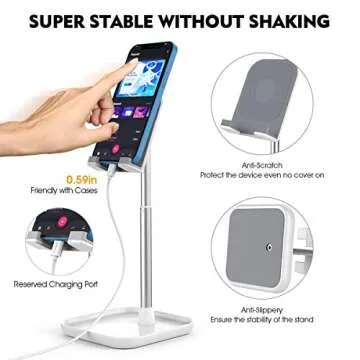 Licheers Adjustable Phone Stand for All Smartphones - Desk Accessory