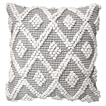 Lush Decor Adelyn Decorative Throw Pillow Cover, 20" W x 20" L, Gray - Square Pillow - Gray Diamond ...