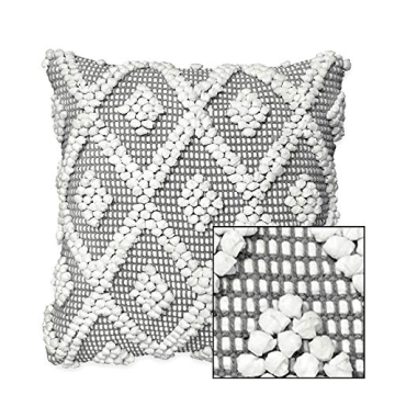 Lush Decor Adelyn Throw Pillow Cover in Gray Diamond Design