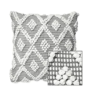 Lush Decor Adelyn Throw Pillow Cover in Gray Diamond Design