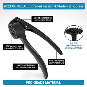 TIONLCLC Garlic Press Efficiently Crush Garlic with Ease