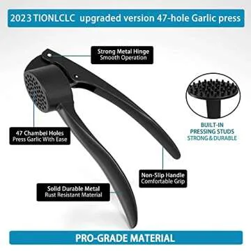 TIONLCLC Garlic Press Efficiently Crush Garlic with Ease