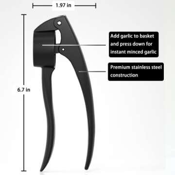 TIONLCLC Garlic Press Efficiently Crush Garlic with Ease