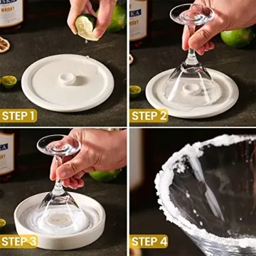 Cosnou Handmade Margarita Salt Rimmer Set with Lids