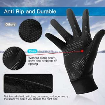 Unigear Lightweight Running Gloves, Touch Screen Anti-Slip Warm Gloves Liners for Cycling Biking Sporting Driving for Men Women