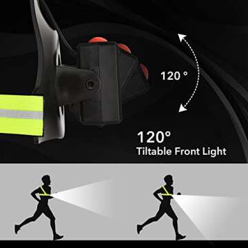 Night Running Lights for Runners - LED Chest Lamps with Vest Gear