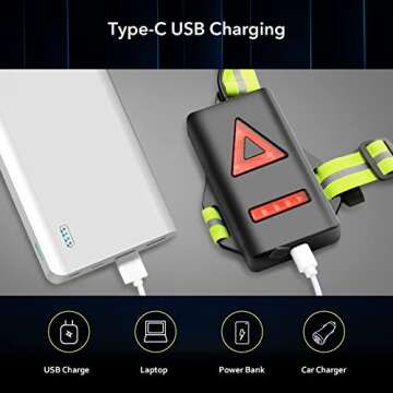 Night Running Lights with Reflective Vest Gear for Safety