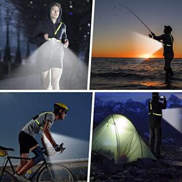 Night Running Lights with Reflective Vest Gear for Safety