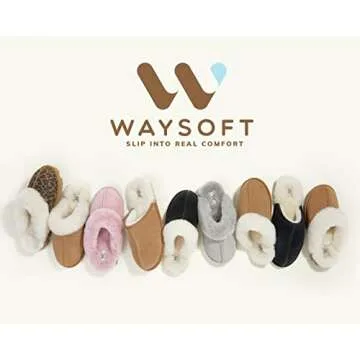 WaySoft Sheepskin Slippers for Women, Cozy & Stylish