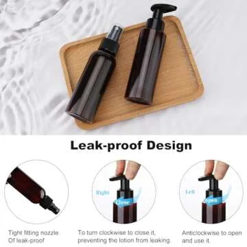 Hethyo Travel Bottles for Toiletries 8 Pack TSA Approved 3.4oz/100ml Refillable Containers Empty Travel Size Bottles kit Cosmetic, Lotion (Brown)