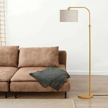 Stylish EDISHINE Arc Floor Lamp with Adjustable Shade