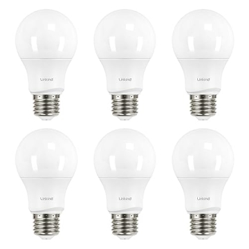 Linkind A19 LED Light Bulbs Dimmable, 60W Equivalent, 2700K Soft White, 9.5W 800 Lumens, E26 Standar...