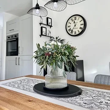 YANWE1 Glass Vase, Ribbed Vase, Flower Vase, Fluted Glass Vase, Clear Vase, Ribbed Glass Vase for Flowers, Modern Vase for Living Room, Dining Table, Entryway, Shelf, Wedding, Office, 7.5 Inches