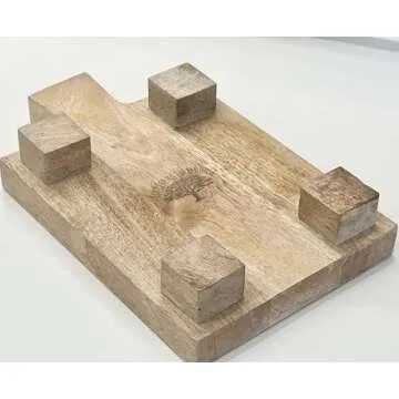 Kurrajong Farmhouse Wood pedestal stand | Planter stand | Wood pedestal board for plants | Wood riser board for home decor | Mango Wood pedestal display stand for plants