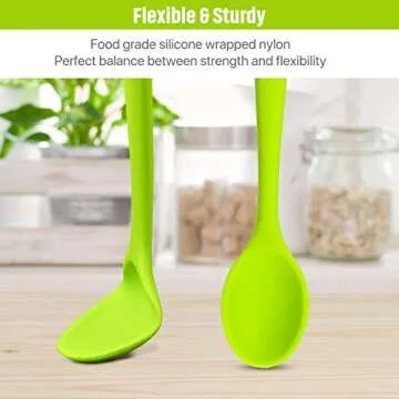 Patelai 4 Multicolored Silicone Kitchen Spoons - Nonstick & Durable