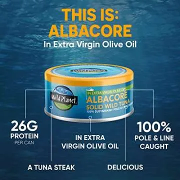 Wild Planet Albacore Wild Tuna, Canned Tuna, Sustainably Pole & Line Caught, Non-GMO, Kosher