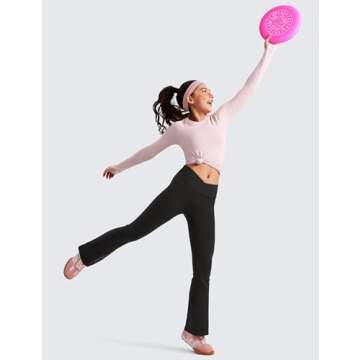 CRZ YOGA Girls Flare Leggings - Soft High Waist Activewear