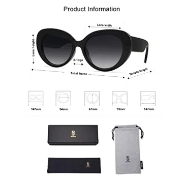 Stylish SOJOS Cat Eye Polarized Sunglasses for Women