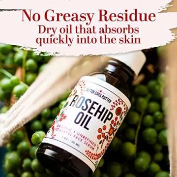 Better Shea Butter Organic Rosehip Oil | Rose hip oil for Face | Face Oil for Gua Sha Massage | Cold Pressed, 100% Pure | 1 oz