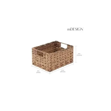mDesign Woven Storage Baskets - Stylish Pantry Organizers