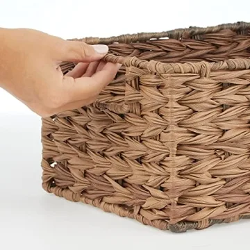 mDesign Woven Storage Baskets - Stylish Pantry Organizers