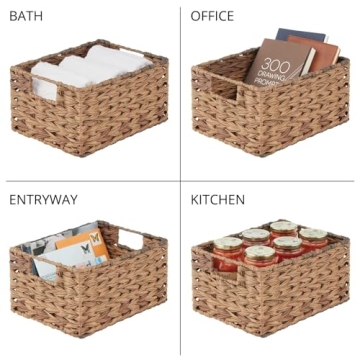 mDesign Woven Storage Baskets - Stylish Pantry Organizers
