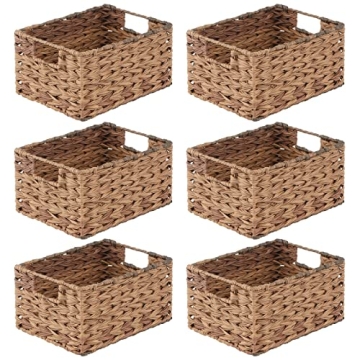 mDesign Woven Storage Baskets - Stylish Pantry Organizers