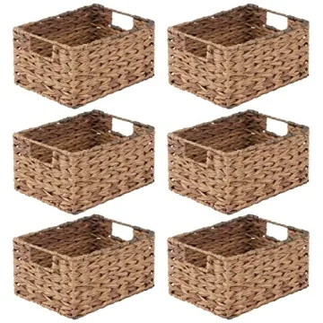 mDesign Woven Storage Baskets - Stylish Pantry Organizers