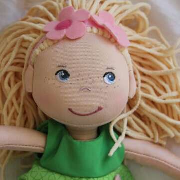 HABA 12" Soft Doll Mali - Machine Washable with Blonde Hair & Blue Eyes for 18 Mos +