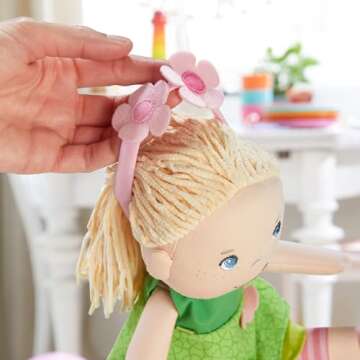 HABA 12" Soft Doll Mali - Machine Washable with Blonde Hair & Blue Eyes for 18 Mos +