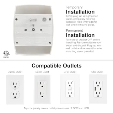 GE 6-Outlet Wall Tap Perfect for Home or Office