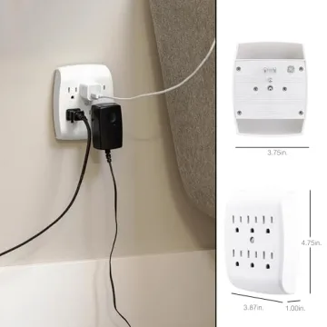 GE 6-Outlet Wall Tap Perfect for Home or Office