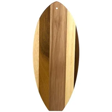 Totally Bamboo Rock & Branch Shiplap Li'l Surfer Surfboard Cutting Board | Decorative and Functional