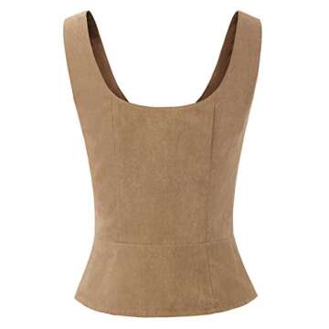 Scarlet Darkness Womens Peasant Costume Vest Waistcoat Renaissance Bodice Brown M