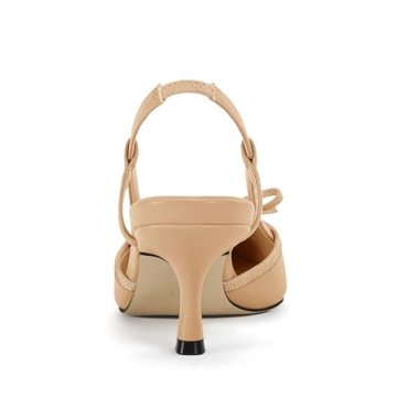 Stylish Coutgo Women's Bow Tie Slingback Kitten Heels