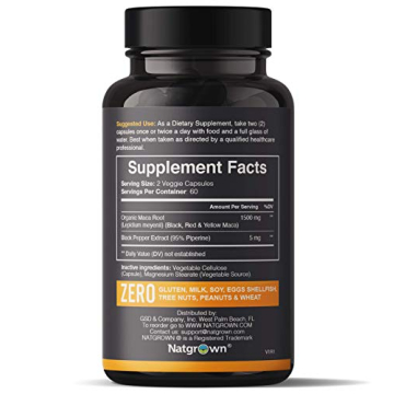 Natgrown Organic Maca Root Capsules - 1500 mg Energy Boost