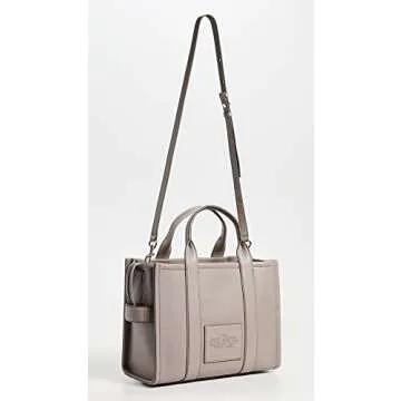 Marc Jacobs Women's The Leather Medium Tote Bag, Cement, Grey, One Size